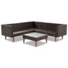 4 Pieces Outdoor Wicker Sofa Set, Patio Furniture With Colorful Pillows, L - Shape Sofa Set - Beige / Brown - Image 9