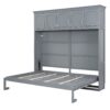 Full Size Murphy Wall Bed With Top Cabinets Space Saving - Gray - Image 2
