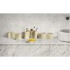 Marble Bathroom Accessories Set, Genuine Marble, Real Stone, 6 Piece Set - Beige / Gold - Image 5