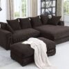 Duke - 4 Piece Upholstered Sectional - Dark Brown - Image 8
