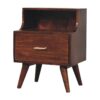 T Bar Raised Back Bedside Table - Chestnut - Image 8