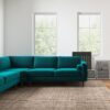 Amber - Velvet Corner Sectional Sofa - Teal - Image 13