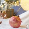 Christmas Ball Ornaments, Glass Decorative Hanging Ball Christmas Tree Ornaments For Holiday Party Decorations (Set of 4) - Red - Image 5