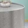 Braeburn - Handcrafted Round Coffee Table Hammered Surface - Silver - Image 2
