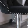 Swivel Velvet Barstools Adjusatble Seat Height From 25-33", Modern Upholstered Chrome Base Bar Stools With Backs Comfortable Tufted For Home Pub And Kitchen Island (Set of 2) - Black - Image 12