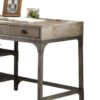 Gorden - Weathered Antique Metal Writing Desk - Oak - Image 3