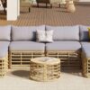 7 Pieces Outdoor Patio Furniture, All-Weather Rattan Sectional Sofa Set With Thick Cushions And Pillows, Freely Combined Conversation Sets For Garden, Backyard, Balcony - Gray - Image 5
