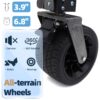 Folding Wagon, Heavy Duty Utility Beach Wagon Cart For Sand With Big Wheels, Adjustable Handle & Drink Holders For Shopping, Camping, Garden And Outdoor - Antique White / Gray - Image 2