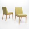 Contemporary Fabric Dining Chairs (Set of 2) - Green / Natural Oak - Image 4