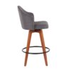Ahoy - Contemporary Fixed Height Counter Stool With Bamboo Legs / Round Footrest (Set of 2) - Gray / Walnut - Image 3