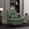 270 Swivel Glider Recliner Chair, Power Recliner Rocking Chair, USB Port Charge For Nursery Chair With Atmosphere Lamp For Living Room Bedroom Apartment - Green - Image 9