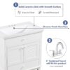 Bathroom Vanity With Sink, Bathroom Cabinet With Two Doors And One Drawer, White - Image 4