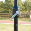 15 X 9 Ft Double Sided Outdoor Market Umbrella With Lights And Base Rectangular Twin Canopy - Blue - Image 2