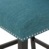 Vienna - Contemporary Fabric Tufted Wingback Counter Stools, (Set of 2) - Teal / Dark Brown - Image 15