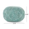 Deon - Knitted Pet Yarn Round Pouf With Classic Cable Knit Design - Aqua - Image 4