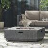 Modern Square Iron Fire Pit 50, 000 Btu - Stone Gray - Image 5