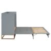 Queen Size Murphy Bed With Iron Legs, Modern Design - Gray - Image 6