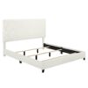 King Size Boucle Upholstered Platform Bed - White - Image 2