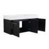 Contemporary 48" Wall Mounted Bathroom Vanity With Resin Sink And Soft Closing Doors And Line - Black Chestnut - Image 19