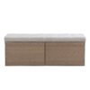 Shoe Storage Bench Entryway Shoe Cabinet Storage Ottoman With Padded Seat Cushion And Double Doors For Entryway, Hallway And Bedroom - Light Gray - Image 12