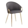 Claire - Contemporary / Glam Chair (Set of 2) - Gold / Gray - Image 2