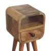Extra Mini Curve Open Slot Nightstand - Oak - Image 7