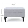 Contemporary Ottoman Footstool With Tufted Upholstery - Light Gray - Image 4