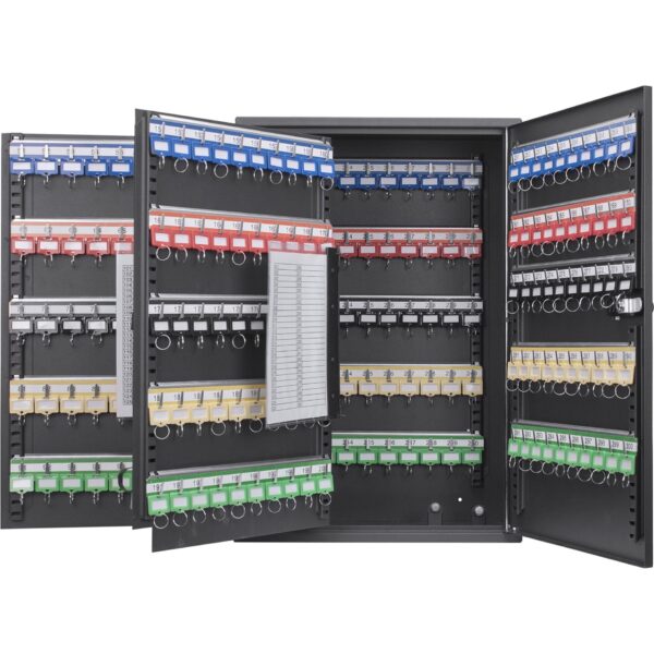 300 Key Adjustable Key Cabinet With Combination Lock - Black