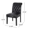 Broxton - Tuft Dining Rolltop Chair (Set of 2) With Button Tufted Upholstery - Black - Image 2