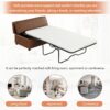 Twin Size Folding Ottoman Sleeper Bed With Mattress Convertible Guest Bed - Brown - Image 5