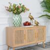 Wooden Accent TV Cabinet With 3 Doors - Brown - Image 14