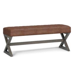 Salinger - Large Ottoman Bench - Distressed Saddle Brown