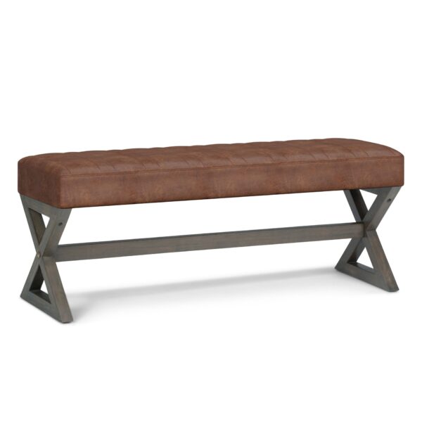 Salinger - Large Ottoman Bench - Distressed Saddle Brown