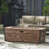 Outdoor Patio Rectangle Gas Burning Fire Pit 50, 000 Btu, Wood Pattern - Brown - Image 6