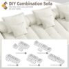 Modern Oversized Modular Sectional Sofa, Sparkling Fabric Soft Cushion Sofa With 6 Pillows, 6 Pieces Diy Combination Tufted Sofa, No Assembly Required - Beige - Image 15