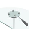 Adjustable Height Transparent Tempered Glass Table Desk Table With Lockable Wheels - Transparent / White - Image 9