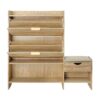 Shoe Storage Cabinet Rattan Shoe Storage Organizer With 2 Flip Drawers, A Storage Drawer And A Bench For Entryway, And Hallway - Light Brown - Image 13