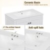 Bathroom Vanity With Single Sink, Combo Cabinet Undermount Sink, Bathroom Storage Cabinet With Two Doors And A Drawer, Soft Closing, Multifunctional Storage, Solid Wood Frame - White - Image 7