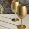 Leadingware Metallic Plastic Wine Glasses (Set of 4), Unbreakable Bpa Free Acrylic, 20Oz - Gold - Image 6