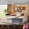 Twin Size Upholstered Daybed With Storage Armrests, Trundle And Latest Integrated Bluetooth Audio System - Beige - Image 10