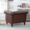 1 Seater Aesthetic Sofa For Living Room - Brown - Image 4