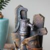 Water Fountain With Antique Water Pump Design And LED Light - Brown / Gray - Image 8