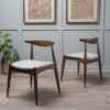 Candescent - Dining Chair With Curved Back And Wood Frame (Set of 2) - Light Gray - Image 2