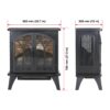 3D Flame Electric Infrared Quartz Fireplace Stove With Remote Control - Antique Black - Image 5