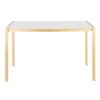 Fuji - Modern / Glam Dining Table - Gold / White Marble Top - Image 4
