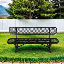 Outdoor Bench With Backrest - Black
