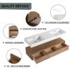 Contemporary Wall Mounted Bathroom Vanity With Dual Resin Sink And Soft Close Drawer - Imitative Oak - Image 8