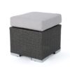 Santa Rosa - Outdoor Lounge Ottoman Rattan Waterproof Fabric - Gray / Silver - Image 8