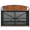Heavy Duty Large Dog Crate Furniture For Large Medium Dog, Farmhouse Wooden Dog Kennel Indoor End Table, Decorative Pet House For Large Dogs - Brown - Image 8