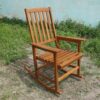 Acacia Indoor Rocking Chair, Outdoor Solid Patio Furniture New Style - Light Brown - Image 25
